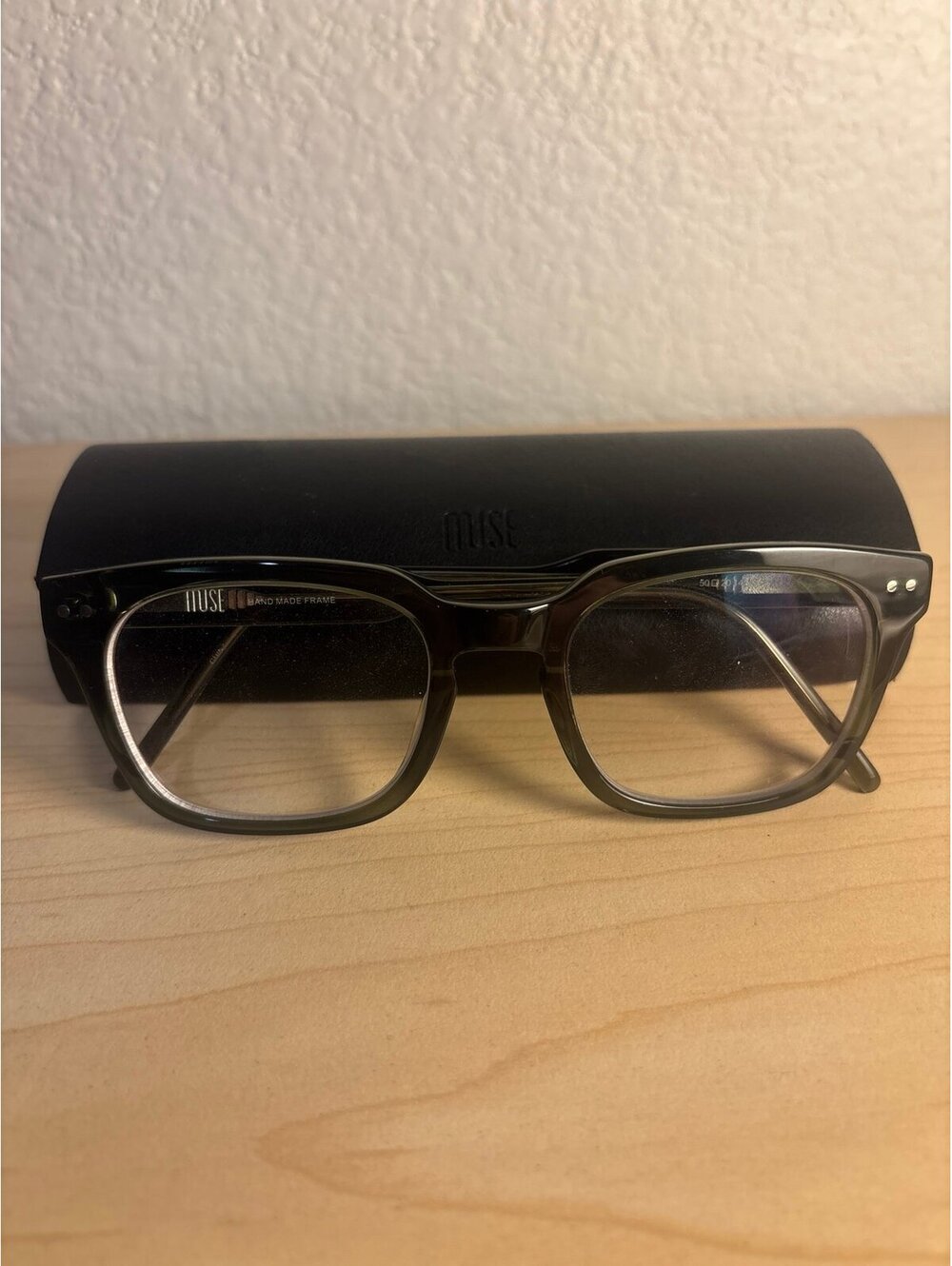 MUSE eyeglass frames handmade Transparent green